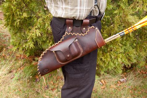 Leather Hip Quiver Archery Quiver Long Pattern With Pocket Etsy