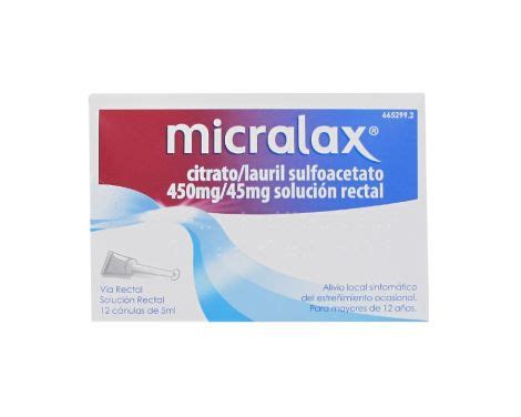 Micralax Citrato Lauril Sulfoacetato Mg Ml Mg Ml Soluci N Rectal