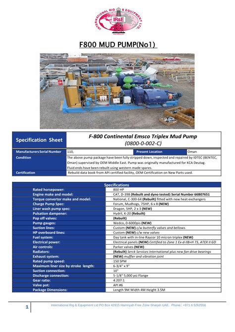 PDF F800 MUD PUMP No1 Irefzco Wp Content Uploads F800 Mud Pump 1