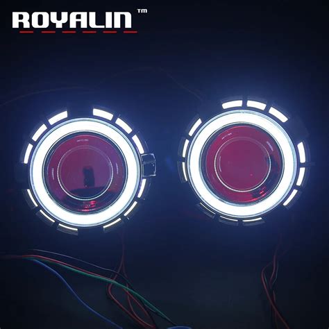 Royalin Auto Motorrad Doppel Led Angel Devil Eyes Scheinwerfer Objektiv