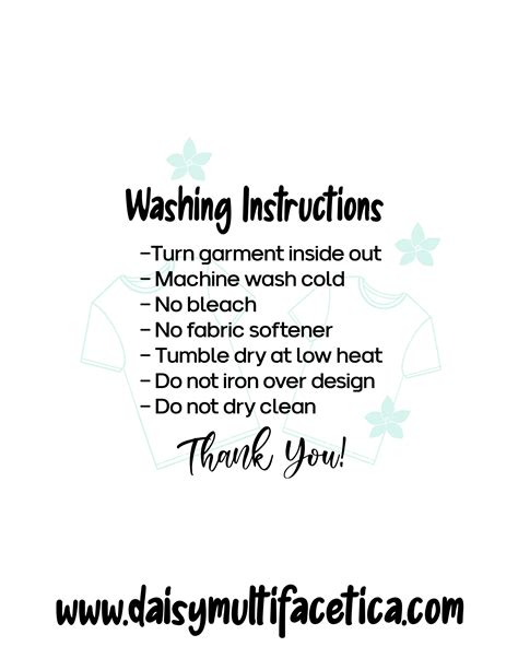 Printable Care Instructions For Htv Shirts Free Printable Templates