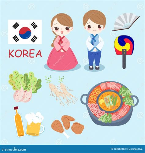 Povos De Coreia Dos Desenhos Animados Ilustra O Stock Ilustra O De