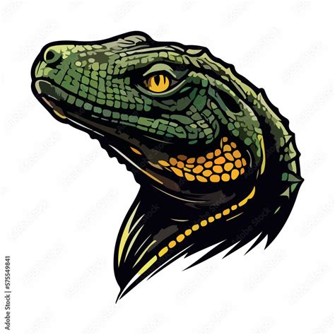 Monitor Lizard Face Mascot Esport Logo Vector Illustration Stock Vector