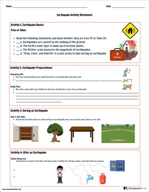 Free Earthquake Worksheets | Editable Templates