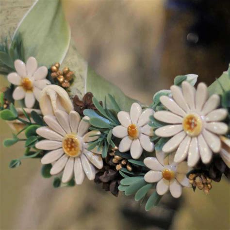 Fleur en céramique sur tige à planter Marguerite blanche vente au