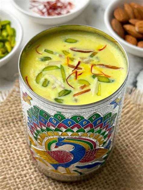 Badam Milk Recipe Badam Doodh Indian Veggie Delight