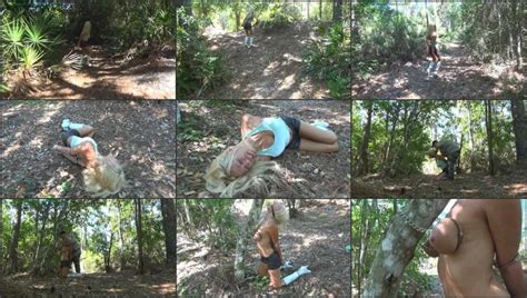 Hot Busty Blond In Cuffed Hunted Down In The Woods Extreme Bondage Video