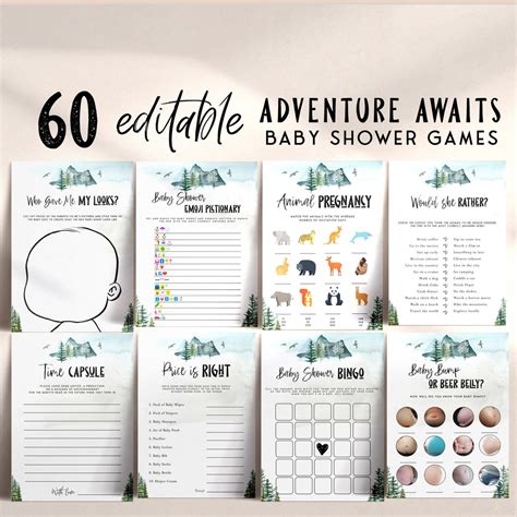 ADVENTURE Baby Shower Games Bundle Adventure Awaits Shower - Etsy