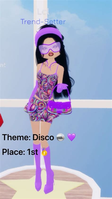 Dti Outfit 💗 Theme Disco 🕺 💜 In 2024 Dress To Impress Disco Outfit Theme Dress