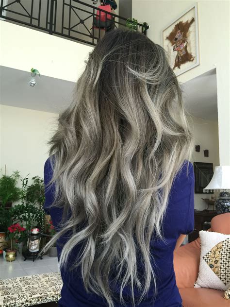 Platinum Grey Balayage Hair