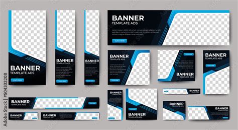 Modern banner design web template Set, Horizontal header web banner ...