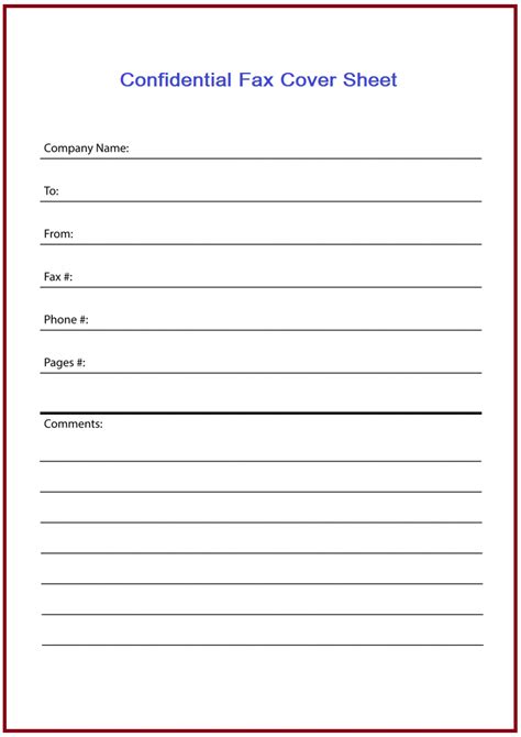 Confidential Fax Cover Sheet Template In Pdf Word