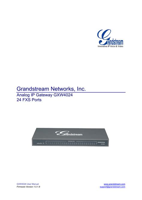 Grandstream Networks GXW 4024 User Manual Manualzz