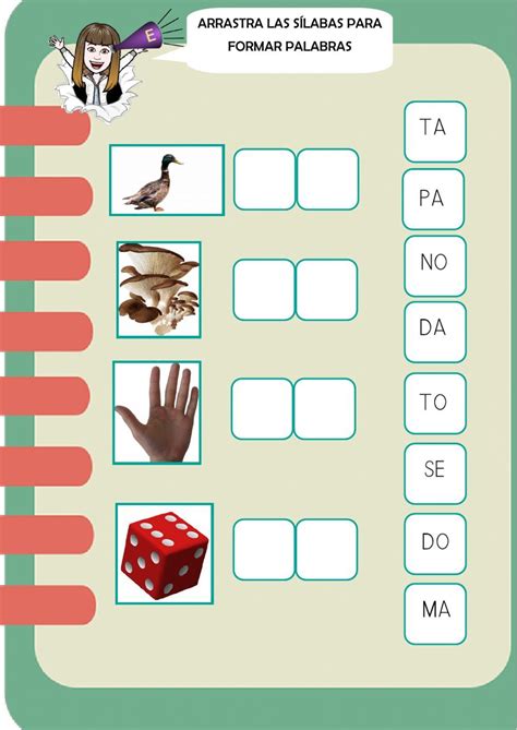 Arrastra las sílabas y forma palabras Ficha interactiva Vocabulary