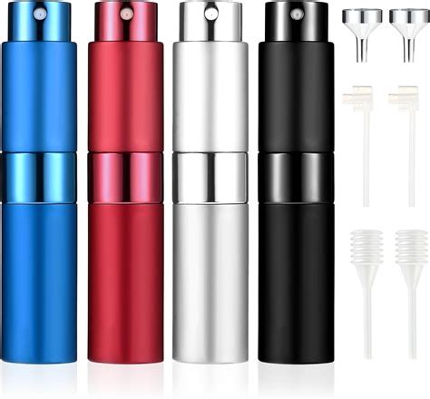 Bewudy 8ml Travel Perfume Atomizer Bottle Refillable 4 Pcs Mini