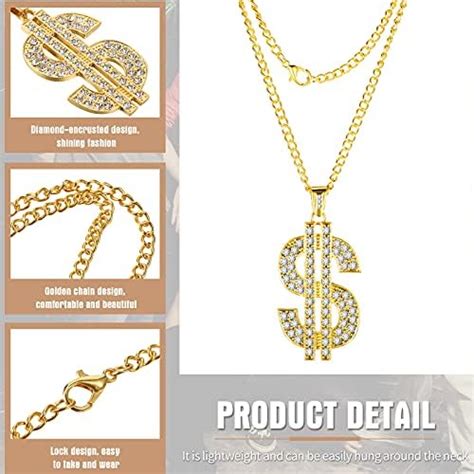 Amazon Lemosae Pieces Hip Hop Costume Kit Dollar Sign Pendant