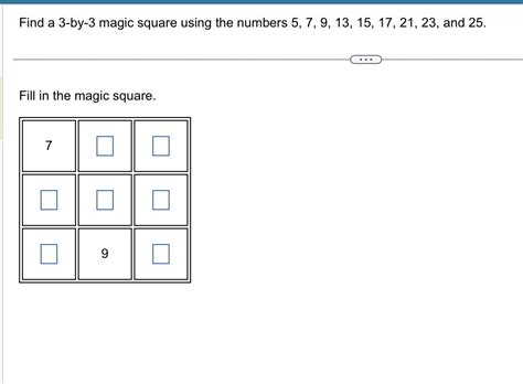 Solved Find A By Magic Square Using The Numbers Chegg