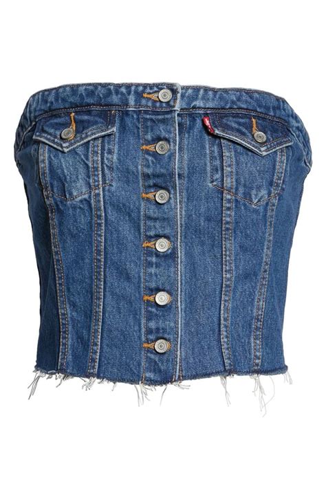 Levi S Lace Up Denim Corset Nordstrom Denim Corset Denim Denim Ideas