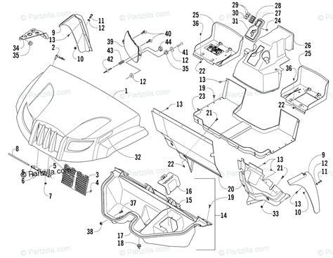 Arctic Cat Side By Side 2007 Oem Parts Diagram For Front Body Panel