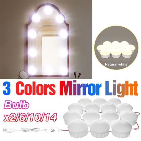 Lâmpada De Espelho Vanity Mirror Maquiagem LED Cômoda USB 5V Hollywood