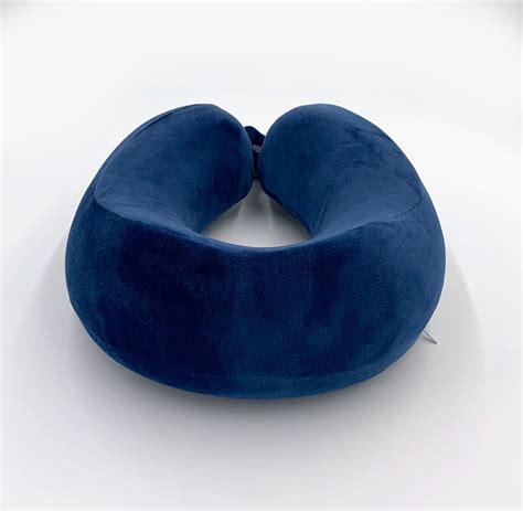 Велюровая дорожная подушка SoundSleep с пеной мемори темно-синяя купить ...