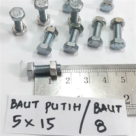 Jual Baut Putih M X Baut X Kunci Baut Per Pcs Shopee