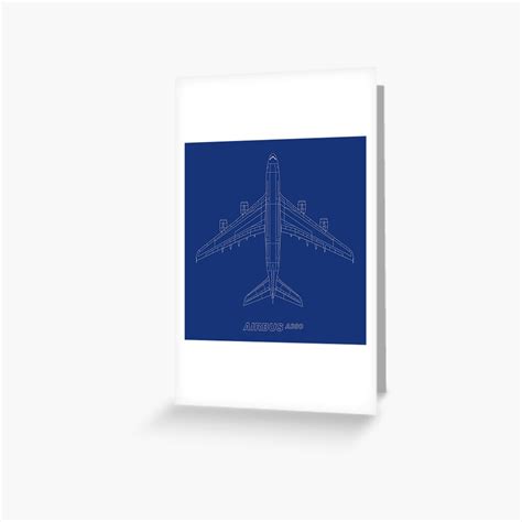 "Airbus A380 Blueprint Plan View" Greeting Card for Sale by SteveHClark ...