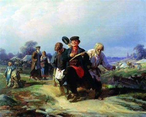 Description Of The Painting By Alexey Korzukhin Return From The Fair