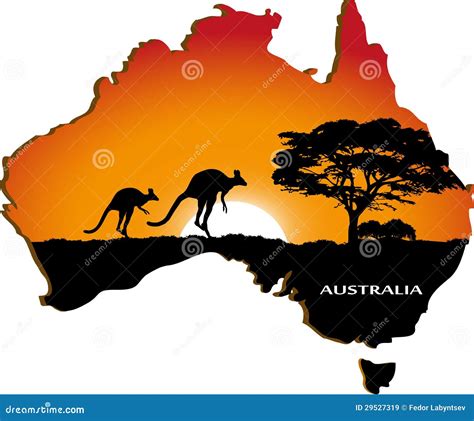 Continente australiano ilustración del vector Ilustración de paisaje