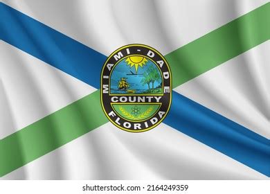 Flag Miamidad County Florida Usa Realistic Stock Vector (Royalty Free ...