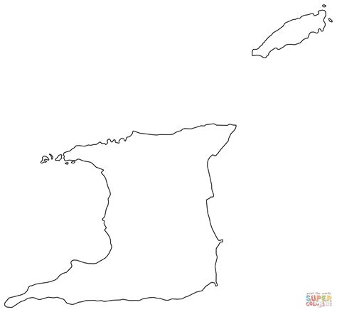 Outline Map Of Trinidad And Tobago Coloring Page Free Printable Coloring Pages