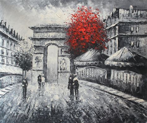 Paris Street Painting Black And White