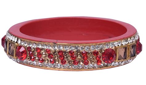 Buy Sukriti Rajasthan Style Traditional Kundan Red Lac Kada Bangles For