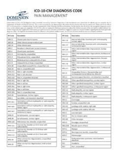 ICD 10 CM DIAGNOSIS CODE PAIN MANAGEMENT Icd 10 Cm Diagnosis Code