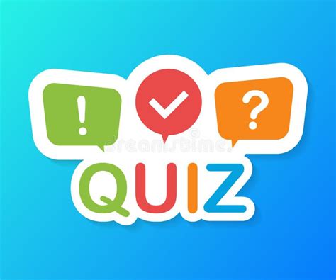 Quiz Logo With Clock, Concept Of Questionnaire Show Sing, Quiz Button ...