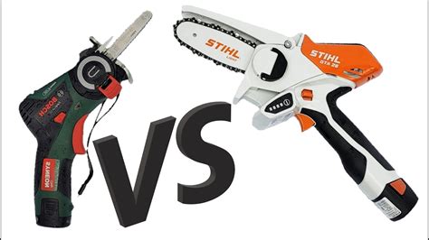 Mini Battery Powered Chainsaw Stihl Gta Vs Bosch Easycut Li Youtube