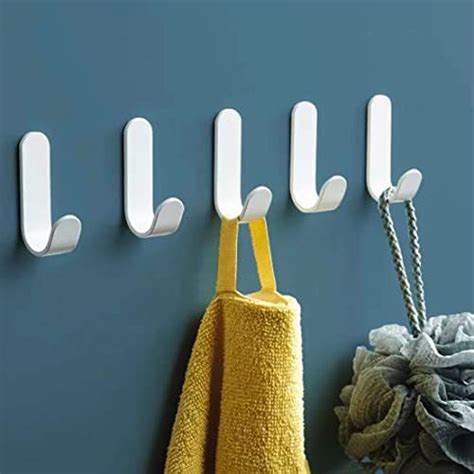 Qmaha Pack Of Adhesive Hooks Self Adhesive Wall Hooks Stainless