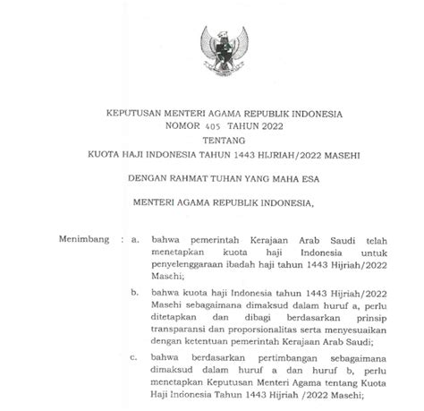 Keputusan Menteri Agama Kma Republik Indonesia Nomor Tahun