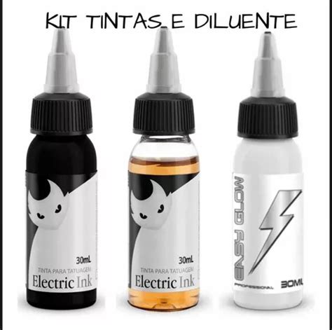 Kit Tinta Tattoo Tatuagem Easy Glow Diluente Tinta Ml Frete Gr Tis