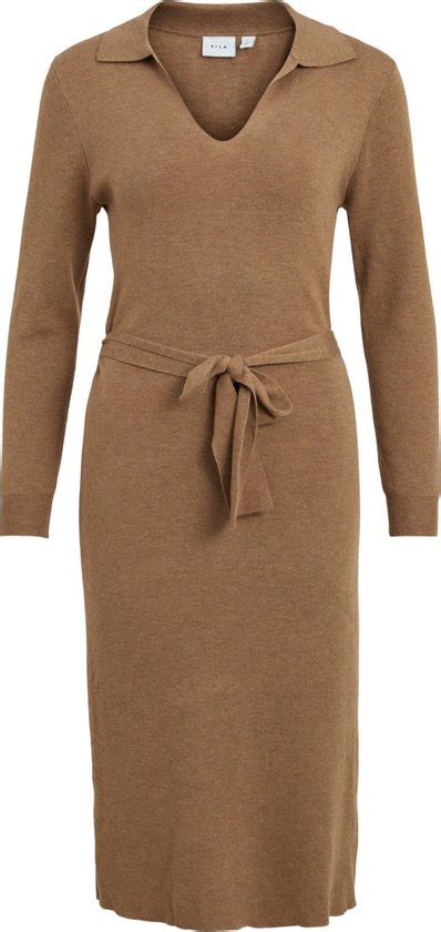 VILA VIMARLA COLLAR L S KNIT DRESS Dames Jurk Maat M Bol