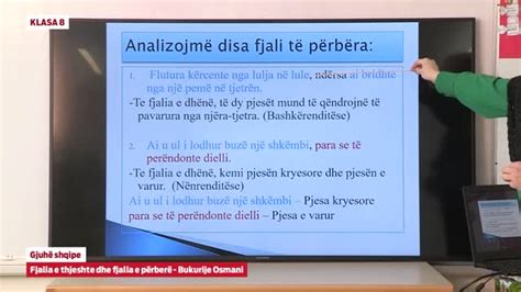 Klasa 8 Gjuhë Amtare Fjalia e thjeshtë dhe fjalia e përbërë