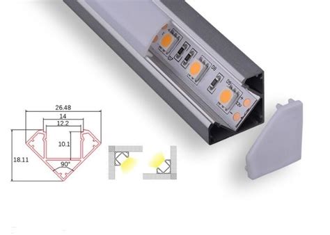 Recessed Corner Led Aluminum Profile C016 Triangle Opal Matte Diffuser