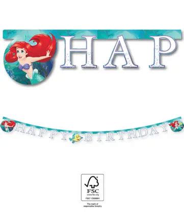 Disney Prinzessin Ariel Curious Happy Birthday Schrift Fsc M Disn