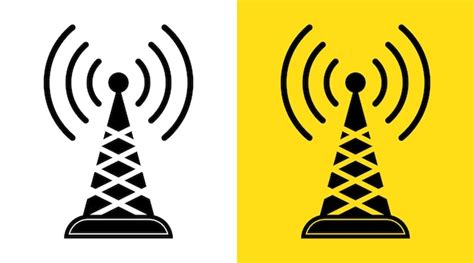 Icono de vector de antena de torre de radio símbolo e ilustración de