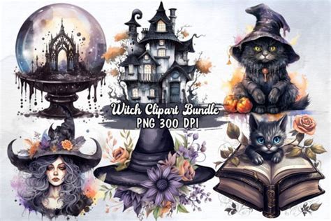 Witch Watercolor Clipart Bundle Graphic By Magic World · Creative Fabrica