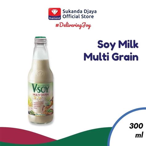 V Soy Susu Kedelai Multi Grain Soy Milk Botol Gelas 300 Ml Lazada