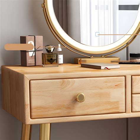 Solid Wooden Vanity Table Drawers Simple Makeup Vanity Table Makeup ...