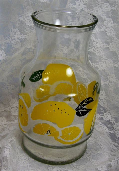 Vintage Lemonade Glass Pitcher Retro by VintageDelights4U on Etsy