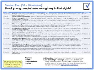 Minute Lesson Plan Primary Unicef Rights Respecting Schools Award