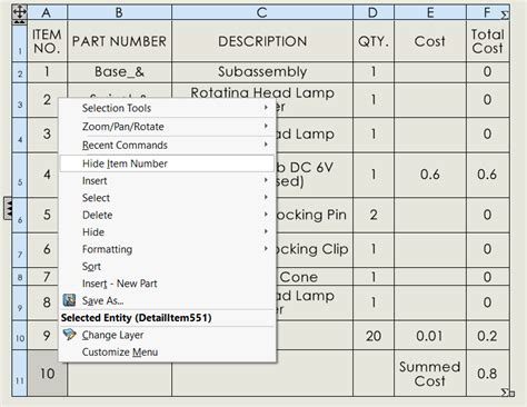 Removing BOM Item Numbers From A Row IME Wiki